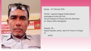 Oknum Brimob Polda Jambi dan Istrinya Dilaporkan  Dugaan Pemalsuan Dokumen