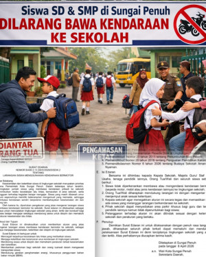 Siswa SD dan SMP di Sungai Penuh Dilarang Bawa Kendaraan ke Sekolah