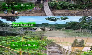 Akibat Banjir Sarolangun Jamtung Bukit Berantai, Tanjung Gagak dan Muaro Lati Putus 