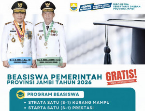 Beasiswa Pemprov Jambi 2026 Resmi Dibuka! Sediakan 500 Kuota untuk Mahasiswa S1