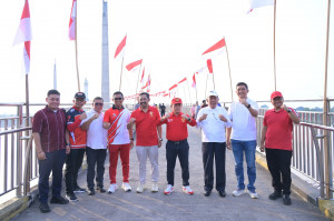 Wakapolda Jambi ikuti  Pemasangan 1.000 Bendera Merah Putih Sambut HUT ke-81 Kemerdekaan RI