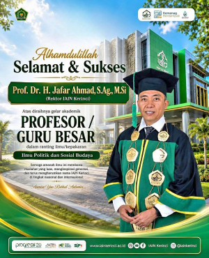Rektor IAIN Kerinci Jafar Ahmad Resmi Sandang Gelar Profesor Ilmu Politik dan Sosial Budaya