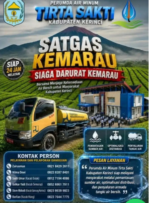 Hadapi Puncak Kemarau, Perumda Tirta Sakti Kerinci Bentuk Satgas dan Siapkan Armada Tangki Air