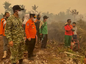 Al Haris dan Danrem Turun Langsung ke Lokasi Karhutla di Kumpeh