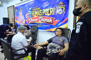 Peringati HUT ke-75 Humas Polri, Polda Jambi dan Polres Jajaran Kumpulkan 212 Kantong Darah